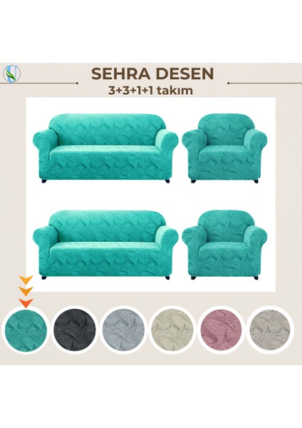 Jakarli Koltuk ,kanepe, Çekyat Örtüsü ,koltuk Kılıfı Sehra Desen 3+3+1+1 Takım