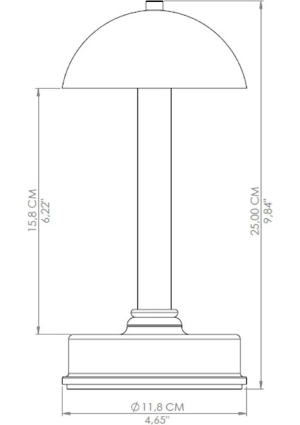 Şarjlı Dekoratif Ambiyans Masa Lambası - Uzay Light Old Copper Kaplama