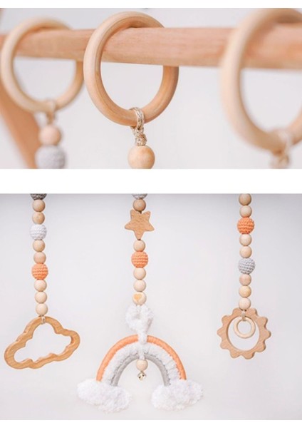Ahşap Oyun Alanı Oyuncağı Bebek Oyun Alanı Oyuncağı Baby Gym Ahşap Bebek Oyuncağı(Sadece Oyuncak)