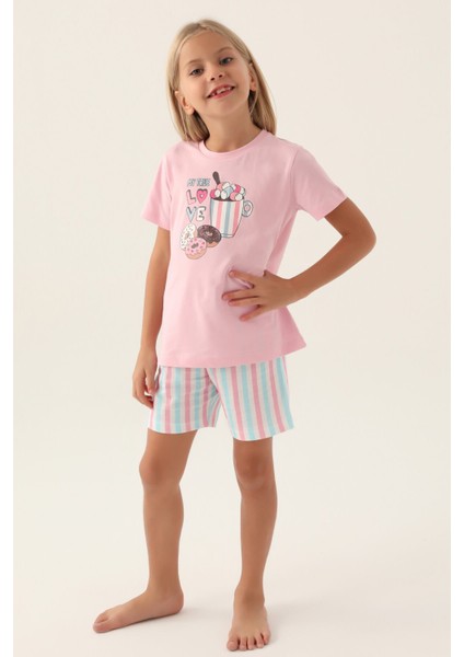 2887 My True Kız Çocuk Şort Pijama Takım