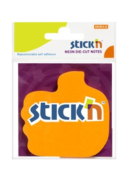 Stick'n 21178 Yapışkanlı Parmak Not Kağıdı 70X76 50 Yaprak Turuncu