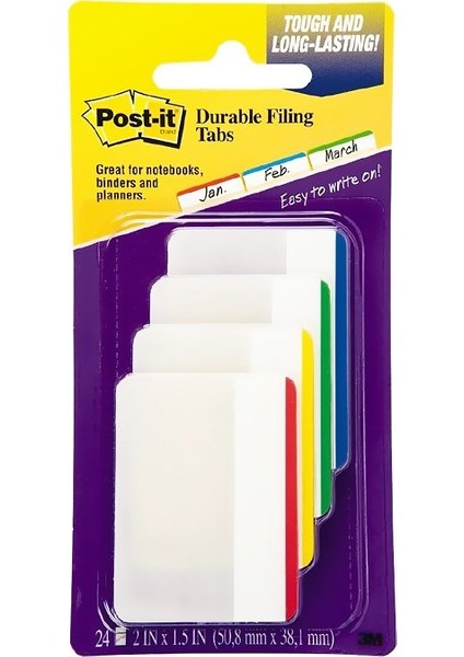 686F-1 Sert Seperatör Indeks Işaret Bandı 6x4 24 Renk