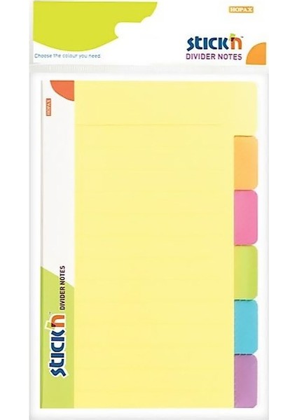 Stickn Stick'n 21460 Seperatörlü Yapışkanlı Not Kağıdı 149X98 Çizgili Sarı