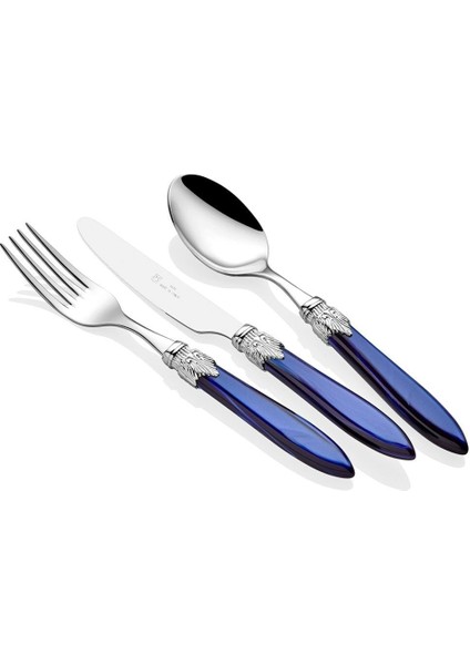 Rıvadoss Lauro Chrome Lacivert 75 Parça Çatal Bıçak Seti