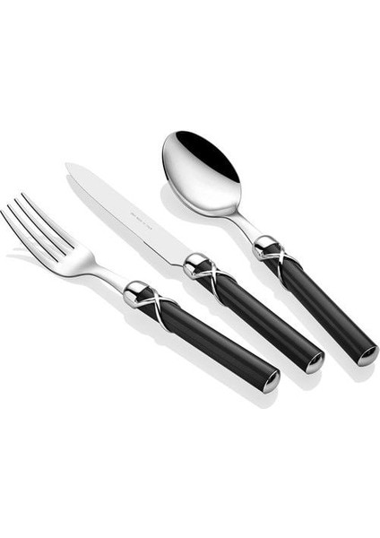 Rıvadossı Fiocco Siyah 75 Parça Çatal Bıçak Seti