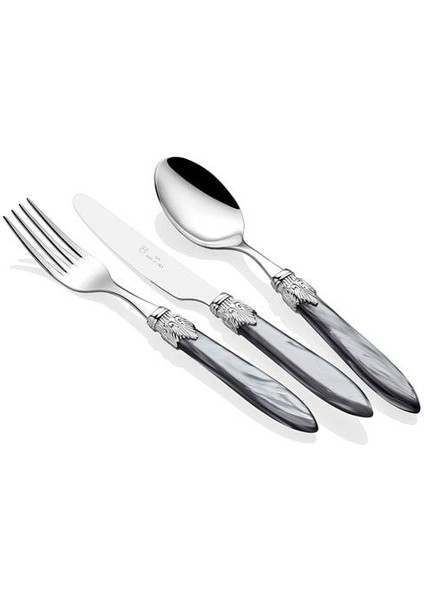 Rıvadoss Lauro Chrome Gri 75 Parça Çatal Bıçak Seti