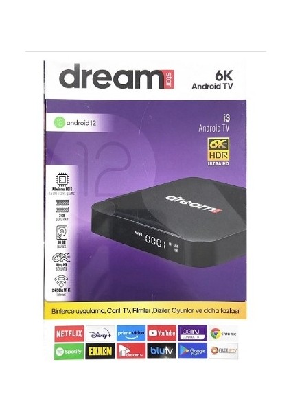 I3 2 GB Ram 16 GB Hafıza Android 12 Android Tv Box