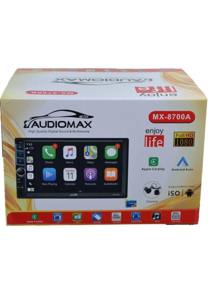 MX-8700A Fiat Doblo Orta Kasa 7 Inç Android 12 Tuşlu + Geri Görüş Kamerası