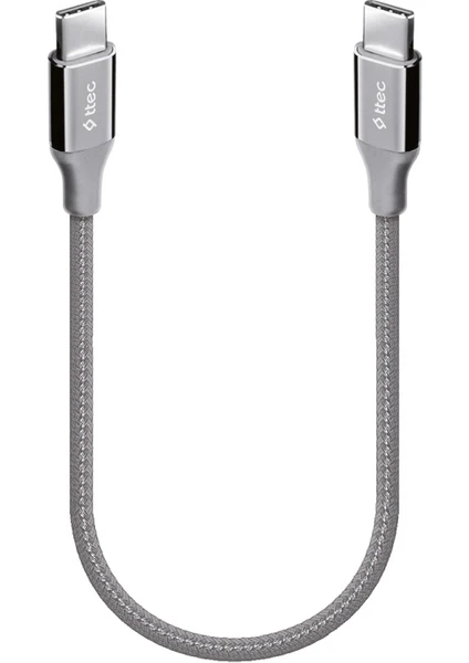 Alumicable Usb-C - Usb-C 30CM 65W Pd/qc Hızlı Şarj/data Kablosu Uzay Grisi