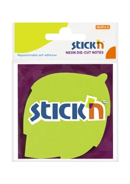 Stick'n 21180 Yapışkanlı Yaprak Not Kağıdı 70X70 50 Yaprak Yeşil
