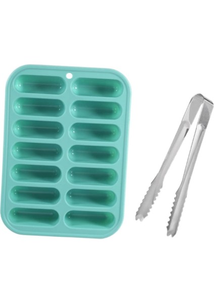 14 Silikon Buz Tepsisi Fondan Kalıpları Paslanmaz Çelik Tepsi Buz Servis Maşası Mini Cupcake Tavaları Pembe Şeker Buz Küpü Maşa Buz Kalıbı Paslanmaz Çelik Kalınlaşır. Buz Hokeyi Ma (Yurt Dışından)