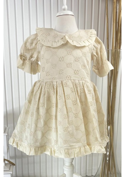 Bebe Yaka Elbise Bej MDVK128 modelleri