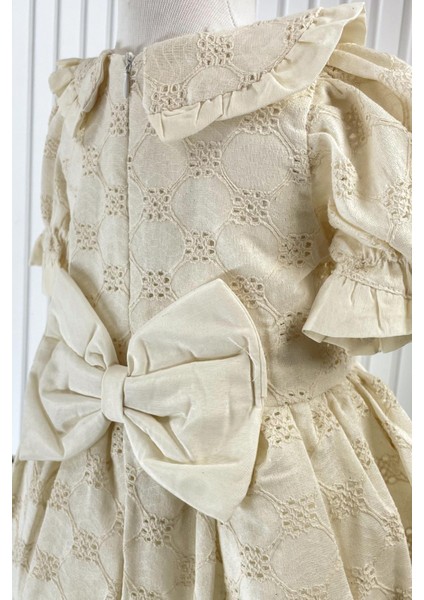 Bebe Yaka Elbise Bej MDVK128 indirimleri