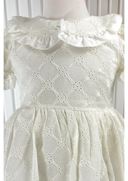 Bebe Yaka Elbise Ekru MDVK128 fırsatları