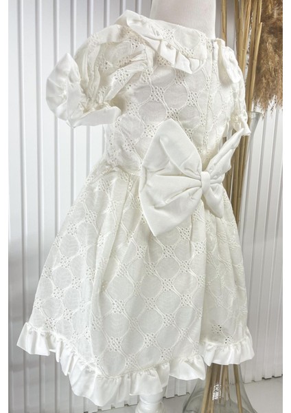 Bebe Yaka Elbise Ekru MDVK128 indirimleri