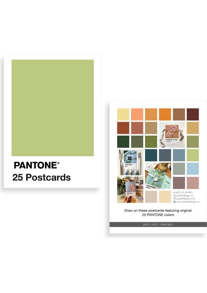 Pantone 25 Adet Toprak Renler Postcards Scrapbooking Sanat Kartları