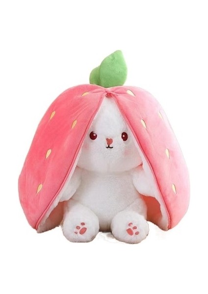 20CM Çilekli Tavşan Peluş Oyuncak - Pembe (Yurt Dışından)