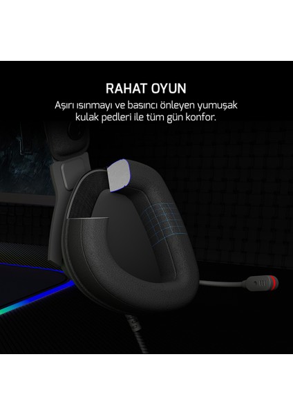 GamePower Kyruse Gri 7.1 Surround RGB Gaming Titreşimli Kulaklık