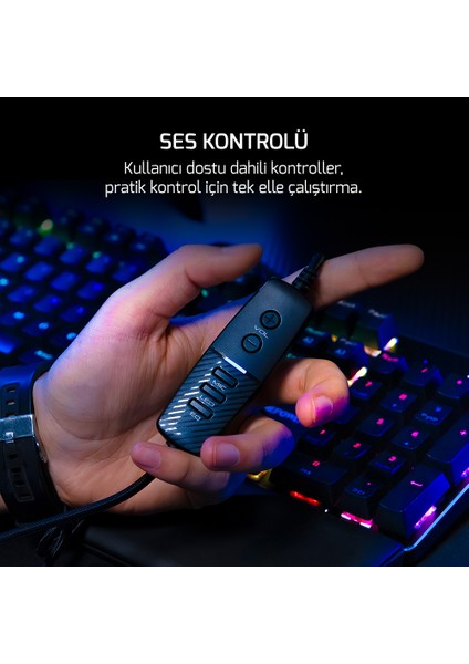 GamePower Kyruse Gri 7.1 Surround RGB Gaming Titreşimli Kulaklık