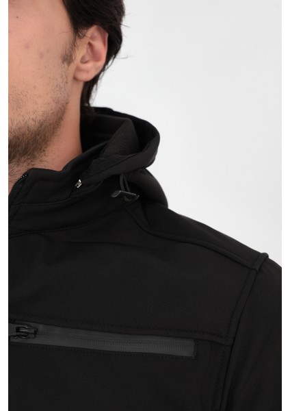 CAMP456 Outdoor Softshell Su Ve Rüzgara Dayanıklı içi Polarlı Seyyar Kapüşonlu Erkek Taktik Mont fırsatları