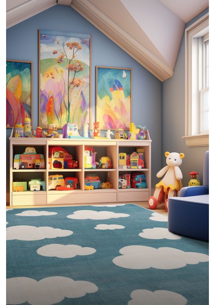 Angorahome Outlet Kids Koleksiyonu Dokuma Makine Halısı OK1005 125 x 185 Dikdörtgen