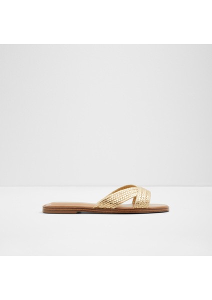 Carıa Sandalet Düz Terlik - Gold