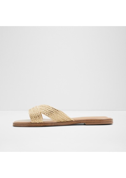 Carıa Sandalet Düz Terlik - Gold