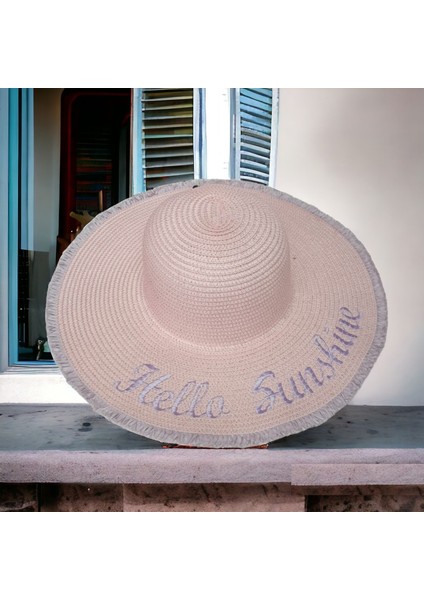 Kadın Hasır Plaj Şapkası Natural Black Sute Bucket Hat Plaj Havuz Kloş Ütülenebilir