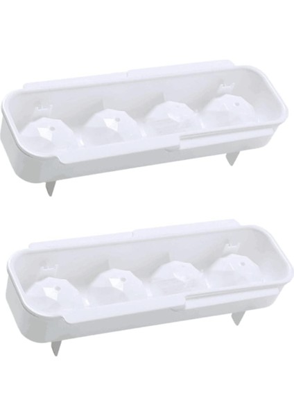 2 Adet Buz Tepsisi Küresel Buz Yapıcı Buz Küpü Tepsileri Şarap Dolabı Dondurma Kalıp Küre Kalıp Kare Silikon Kalıp Buz Kalıbı Daire Şablon Mini Buzdolabı Bira Beyaz Plastik (Yurt Dışından)