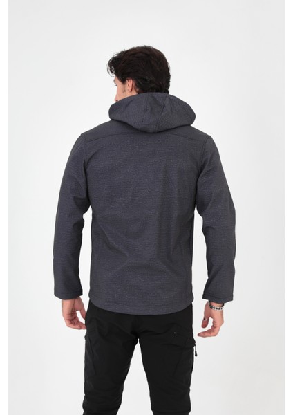 CAMP456 Outdoor Softshell Su Ve Rüzgara Dayanıklı içi Polarlı Seyyar Kapüşonlu Erkek Taktik Mont