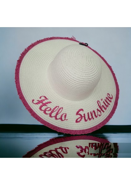 Kadın Hasır Plaj Şapkası Natural Black Sute Bucket Hat Plaj Havuz Kloş Ütülenebilir