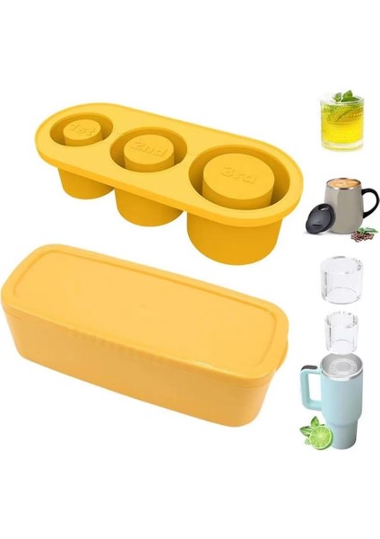 Sıvı Buz Küpü Yapım Seti, 3 Parça, Cam Tepsi, Silikon Pipet, Ev Kullanımı, Yeşil (Turuncu) (Yurt Dışından)
