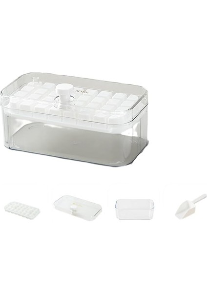 Kolay Çıkarılan Tek Basış Buz Küpü Tepsisi - Toz Geçirmez ve Kokusuz, Hızlı Dondurma ve Depolama Sistemi, Güvenli Doğrudan Temas Için Gıda Sınıfı Malzeme (Beyaz) (Yurt Dışından)