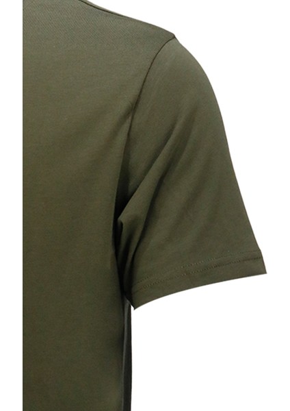 Erkek Bisiklet Yaka Mevsimlik Adventure Baskılı Standart Fit Haki T-Shirt modelleri