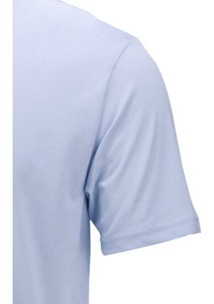 Erkek Bisiklet Yaka Mevsimlik Adventure Baskılı Standart Fit Mavi T-Shirt