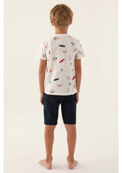 2984 Skateboard Erkek Çocuk Bermuda Pijama Takım modelleri