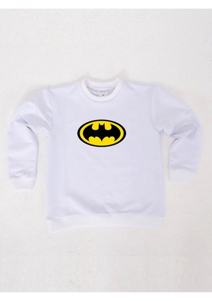 Batman Baskılı Pamuklu Kumaş Çocuk Sweatshirt