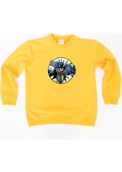 Batman Baskılı Pamuklu Kumaş Çocuk Sweatshirt