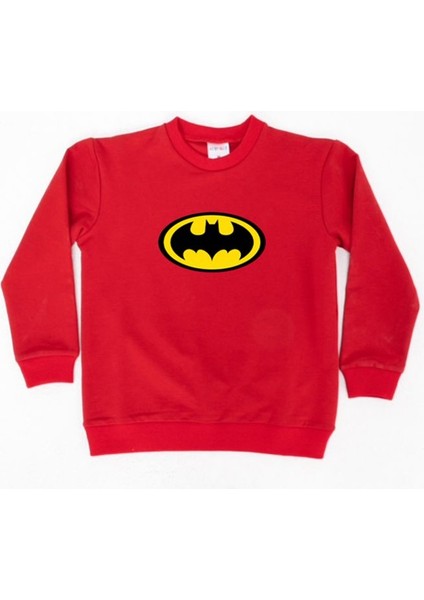 Batman Baskılı Pamuklu Kumaş Çocuk Sweatshirt