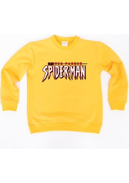 Spiderman Baskılı Örümcek Adam Pamuklu Kumaş Çocuk Sweatshirt