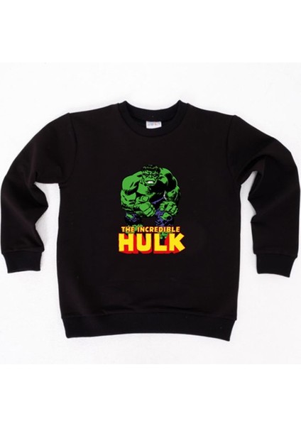 Hulk Baskılı Pamuklu Kumaş Çocuk Sweatshirt
