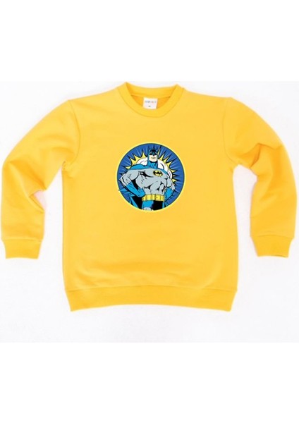 Batman Baskılı Pamuklu Kumaş Çocuk Sweatshirt
