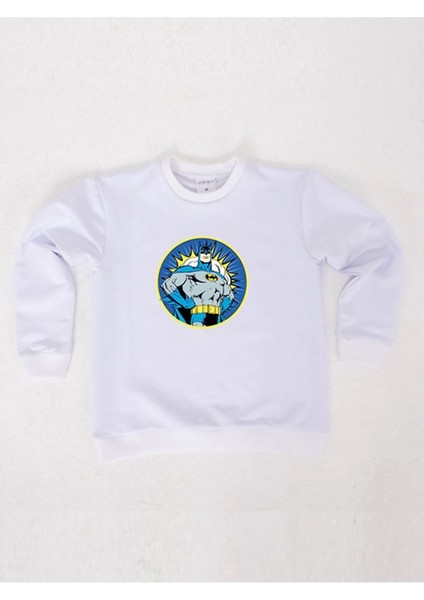 Batman Baskılı Pamuklu Kumaş Çocuk Sweatshirt