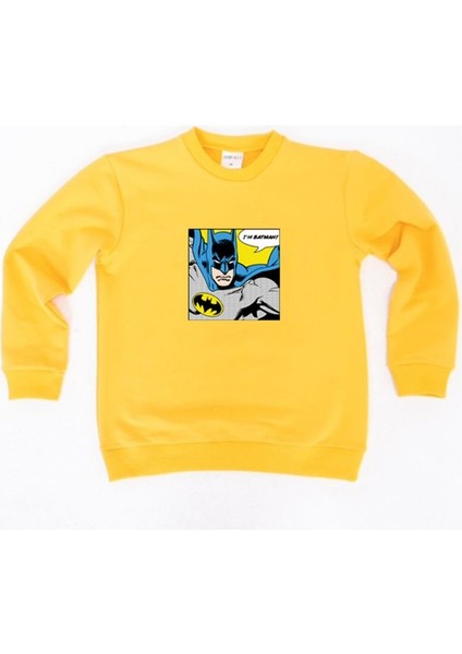 Batman Baskılı Pamuklu Kumaş Çocuk Sweatshirt