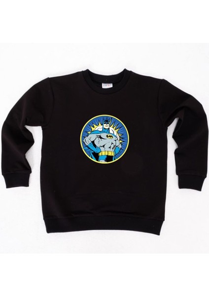 Batman Baskılı Pamuklu Kumaş Çocuk Sweatshirt