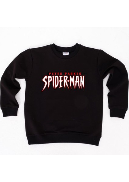 Spiderman Baskılı Örümcek Adam Pamuklu Kumaş Çocuk Sweatshirt