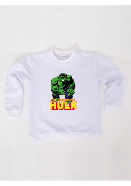 Hulk Baskılı Pamuklu Kumaş Çocuk Sweatshirt