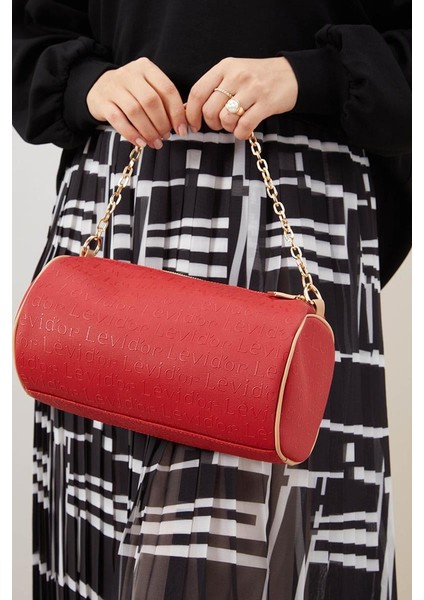 Kırmızı Silindir Çanta