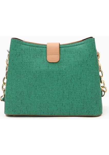 Çimen Yeşili Kumaş Dokulu Zincir Detay El Çantası fiyatları