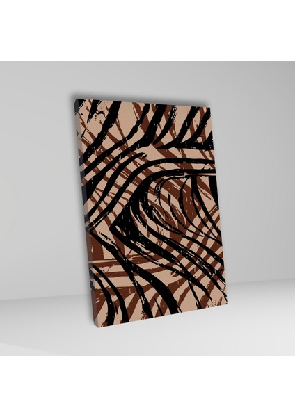 3'lü Kanvas Duvar Tablosu Kahverengi Modern Karışık Çizgiler fiyatları